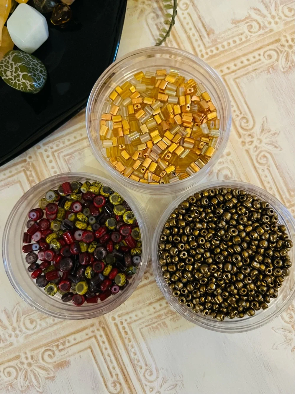 Awesome Autumn Bead Variety Lot— Glass, Acrylic, Stones Variety Fall Colors